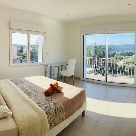 Orange On The Cote D'azur 6br 11pax Ac Private Heated Pool Bbq Mountain View Villa *