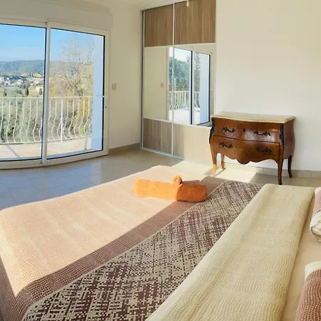 Orange On The Cote D'azur 6br 11pax Ac Private Heated Pool Bbq Mountain View Villa