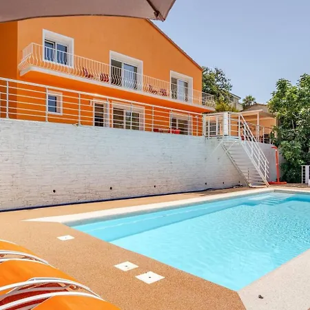 Orange On The Cote D'azur 6br 11pax Ac Private Heated Pool Bbq Mountain View * Cagnes-sur-Mer